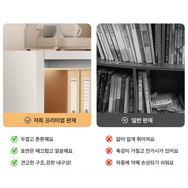 보코토 책장 대용량 책꽂이 와이드 오픈형 수납책장 거실 서재 침실 다용도 수납책장, 3단, 화이트할인 상세 이미지 1