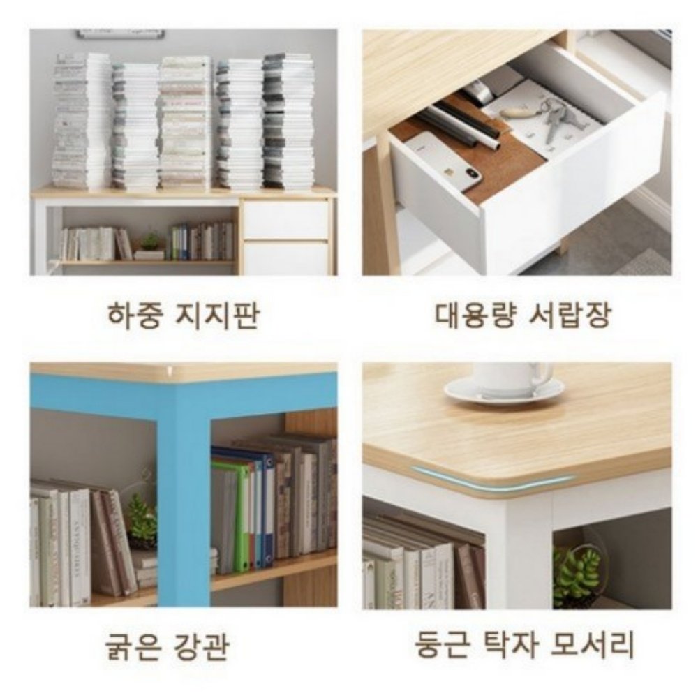 서랍 테이블 컴퓨터 책상 사무용책상 100*60 120*60CM 책상 SZ02, 그레이 상세 이미지 1