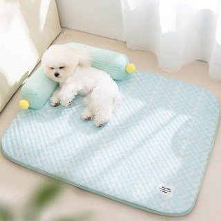 LINSHU 여름 쿨링 강아지 쿨매트 통기성 논슬립, 그린, 1개할인
