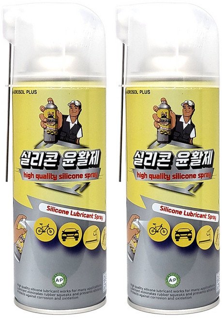 탁월한선택 실리콘스프레이 자동차 실리콘오일 고무윤활제 실리콘윤활제, 2개, 420ml