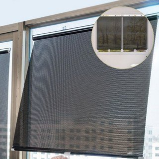 롤업 블라인드 흡착식 햇빛 가리개 암막 커튼 베란다 창문