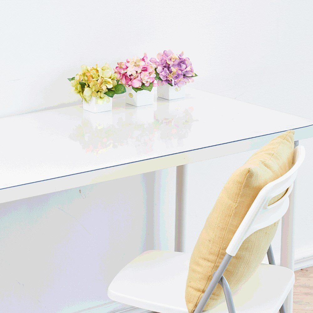 [무독성] 두께 2mm 냄새없는 친환경 프리미엄 식탁투명매트, 투명 80cm X 140cm, 1개 상세 이미지 2