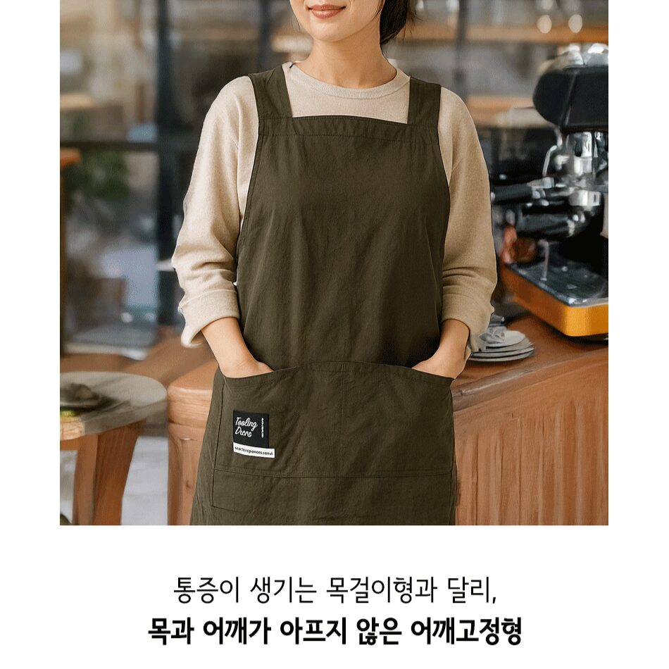 디노르 방수 카페 캠핑 앞치마, 1개, 블랙(black)할인 상세 이미지 2