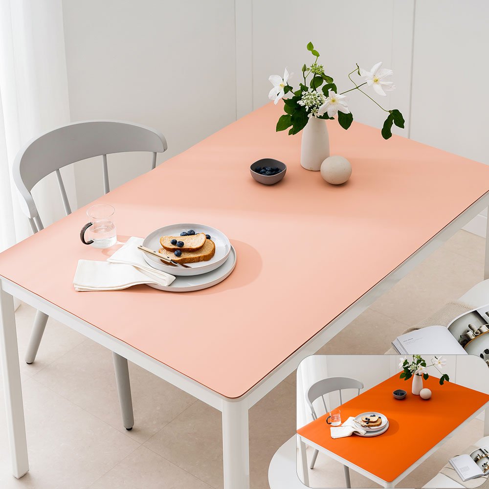 (16colors 11size) 깐깐공주 100% 방수 가죽 식탁보 테이블보 식탁매트 테이블매트, 120x80cm, 양면-10 (Ivory+Choco), 1개 상세 이미지 1