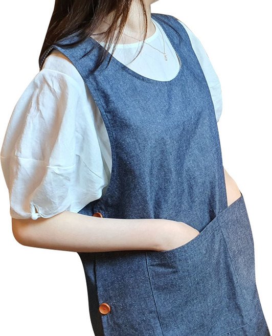 방가지똥 데님 원피스 앞치마 어린이집 유치원, 77사이즈, 1개할인