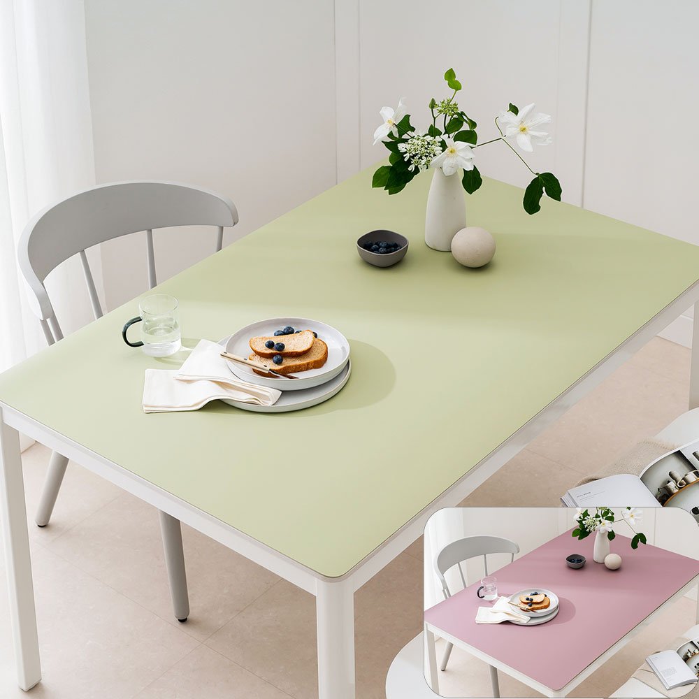 (16colors 11size) 깐깐공주 100% 방수 가죽 식탁보 테이블보 식탁매트 테이블매트, 120x80cm, 양면-10 (Ivory+Choco), 1개 상세 이미지 1