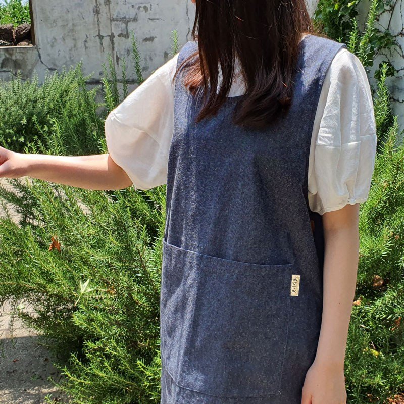 방가지똥 데님 원피스 앞치마 어린이집 유치원, 77사이즈, 1개할인 상세 이미지 1