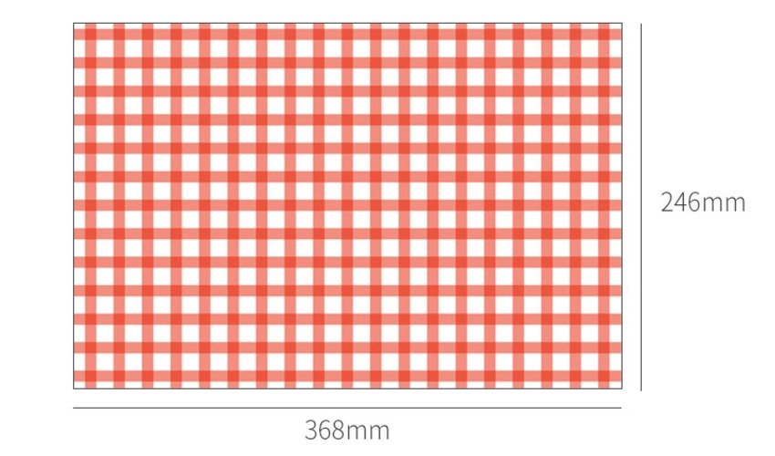 모노라이크 베이직 체크 테이블 매트, 01 레드, 368 x 246 mm, 24개 상세 이미지 1