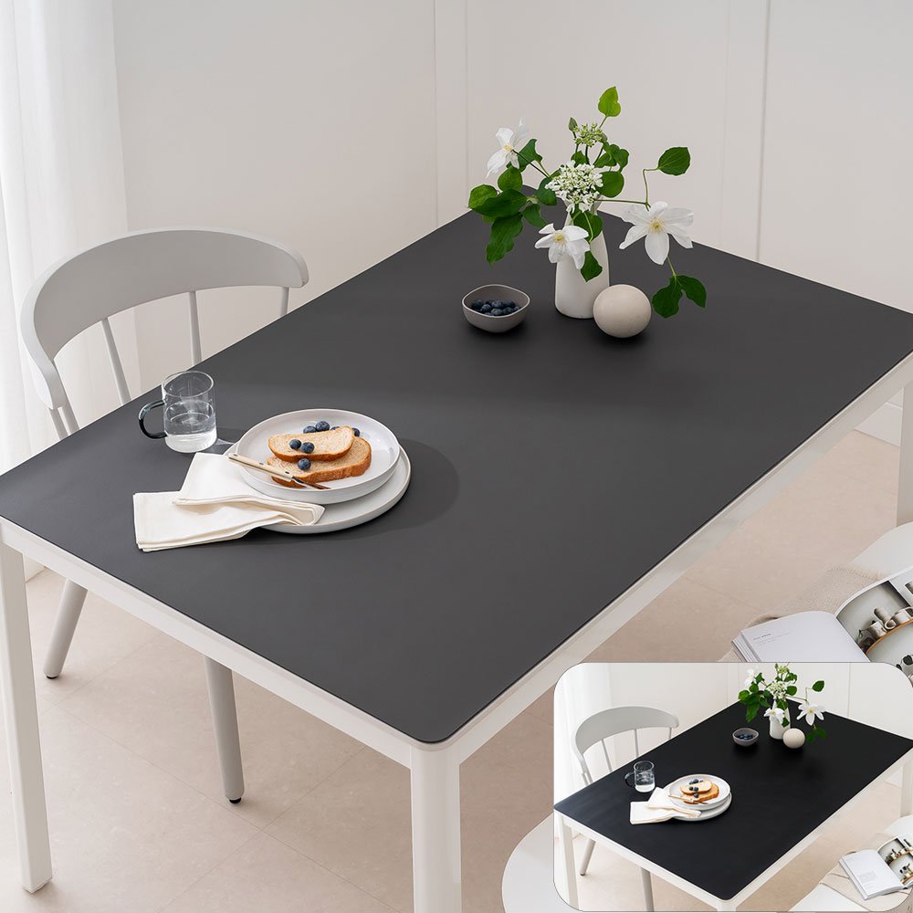 (16colors 11size) 깐깐공주 100% 방수 가죽 식탁보 테이블보 식탁매트 테이블매트, 120x80cm, 양면-10 (Ivory+Choco), 1개 상세 이미지 2