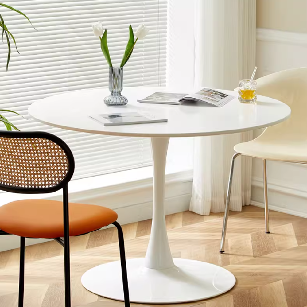 하루꿈 원형 식탁 테이블 카페 인테리어 다용도 주방 거실 탁자 밥상, 2인용, 화이트할인 상세 이미지 1