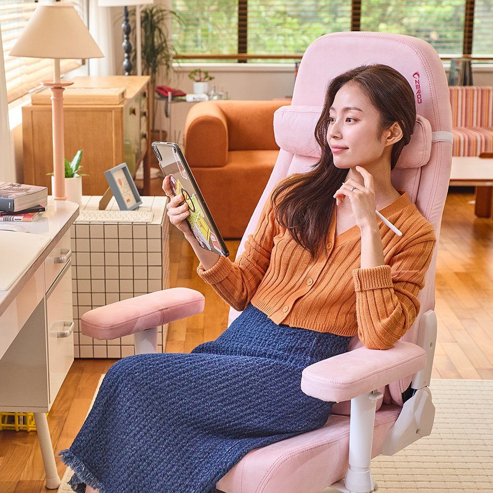 제닉스 제로드 소프체어 프로 발받침 컴퓨터 게이밍의자, 핑크체어 상세 이미지 2