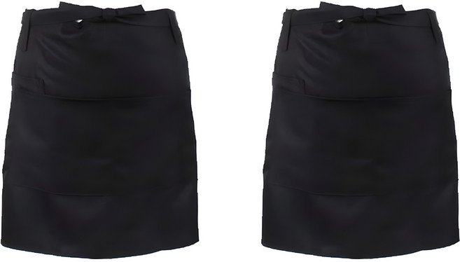 새김어페럴 카페 미니 허리앞치마, 블랙, 2개