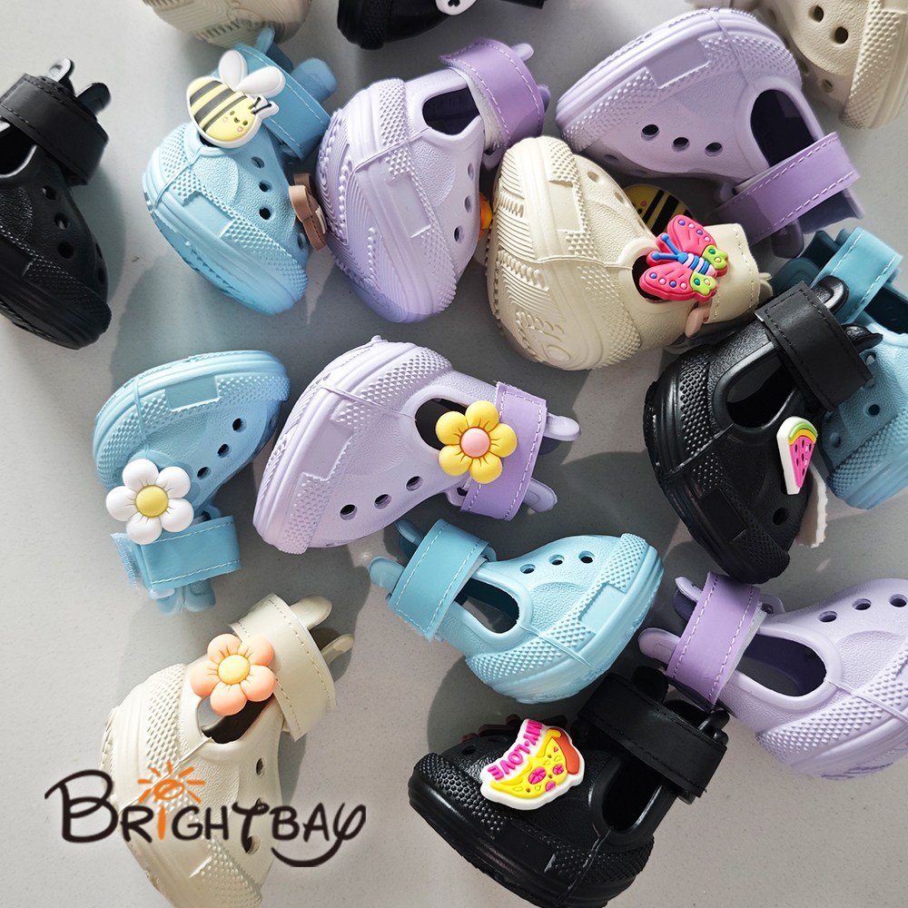 Brightbay 강아지 미끄럼방지 신발 야광 스트랩 펀칭 통기신발 장식 증정, 하늘색, 4개 상세 이미지 2