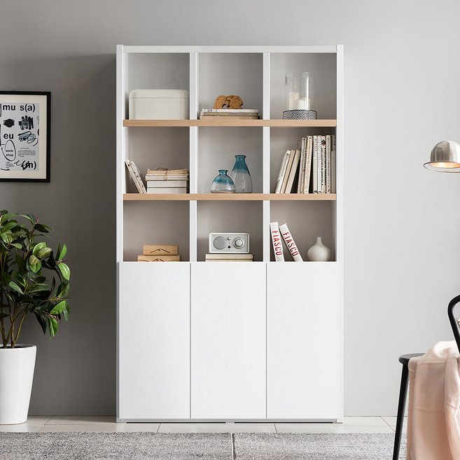 아씨방가구 심플 36T 1200 5단 도어형 책장, 메이플할인